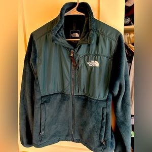 North Face Black Fuzzy Jacket | Womens Small - runs roomy - dark teal color